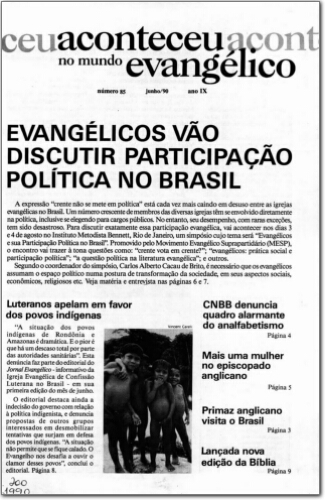 Aconteceu no Mundo Evangélico (n. 85, jun. 1990.)