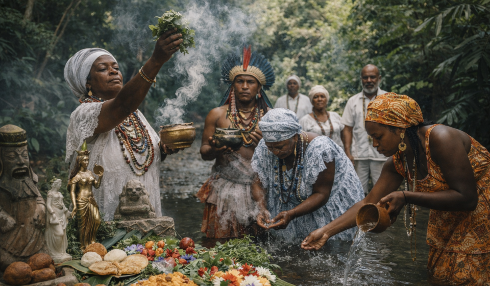 Ritual de oferendas aos orixás